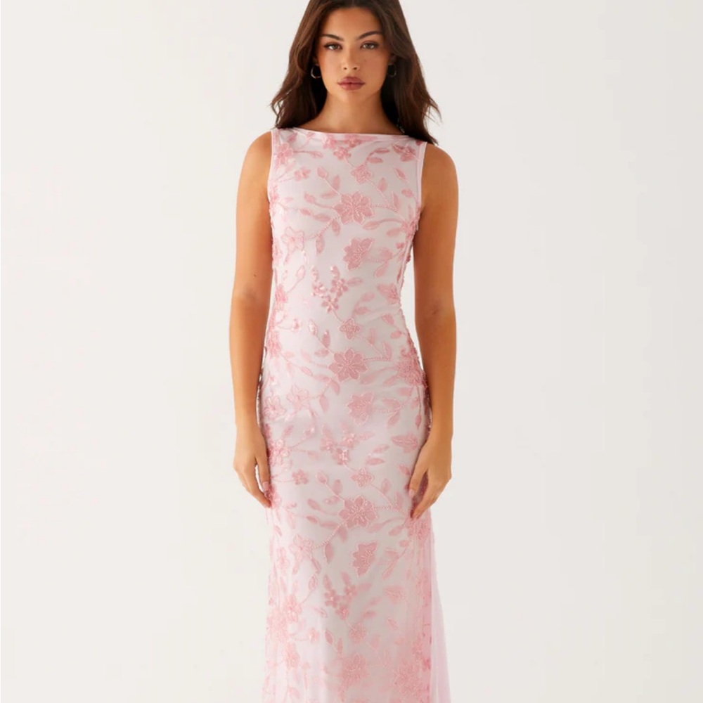Peppermayo Pink Beaded Maxi Dress